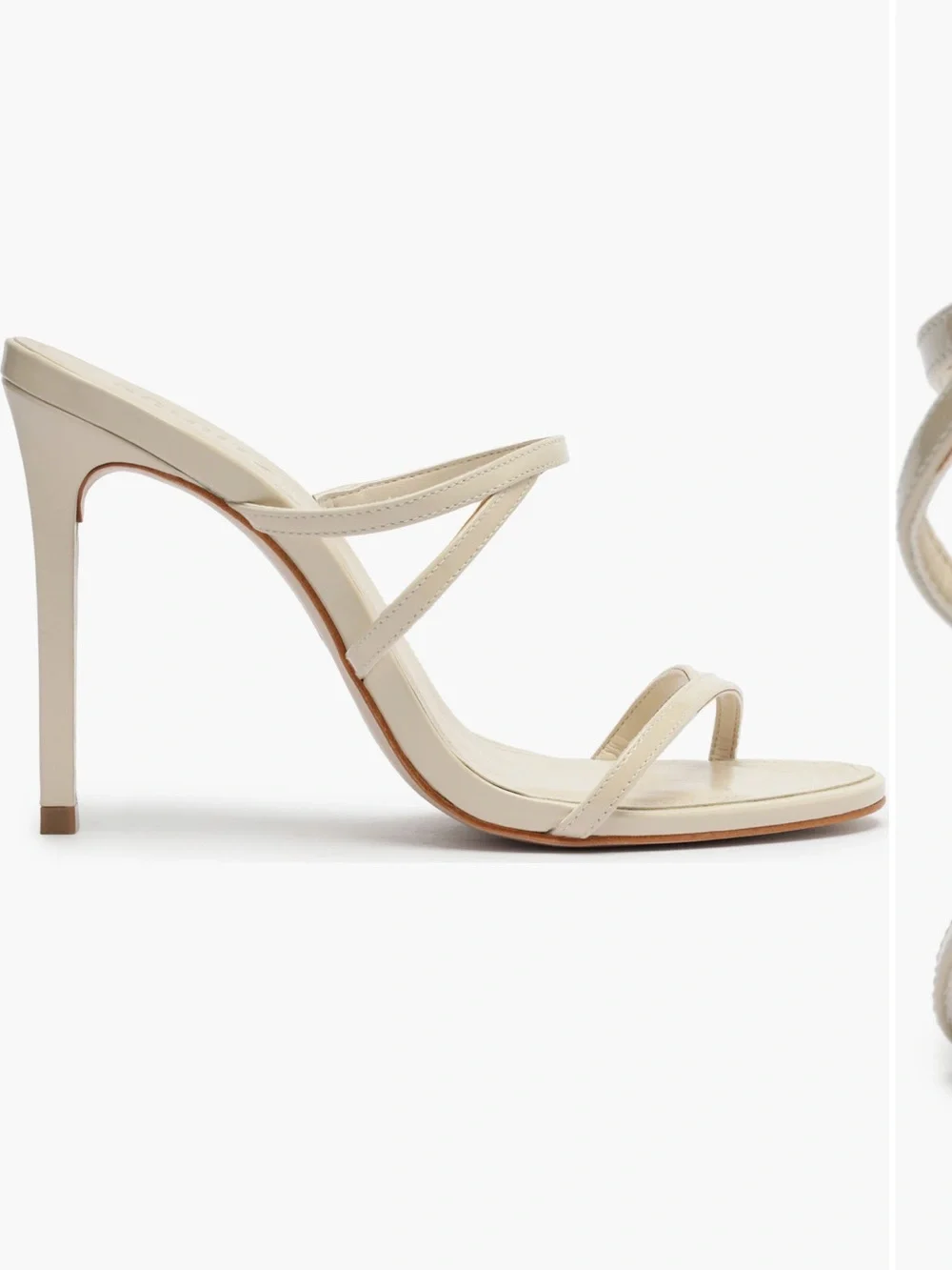SCHUTZ Cream Strappy Stiletto Sandal